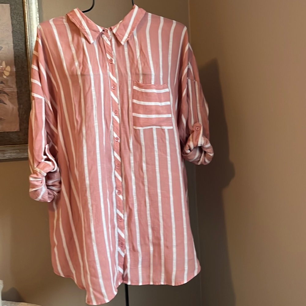 Torrid Size 3 and White Striped Blouse